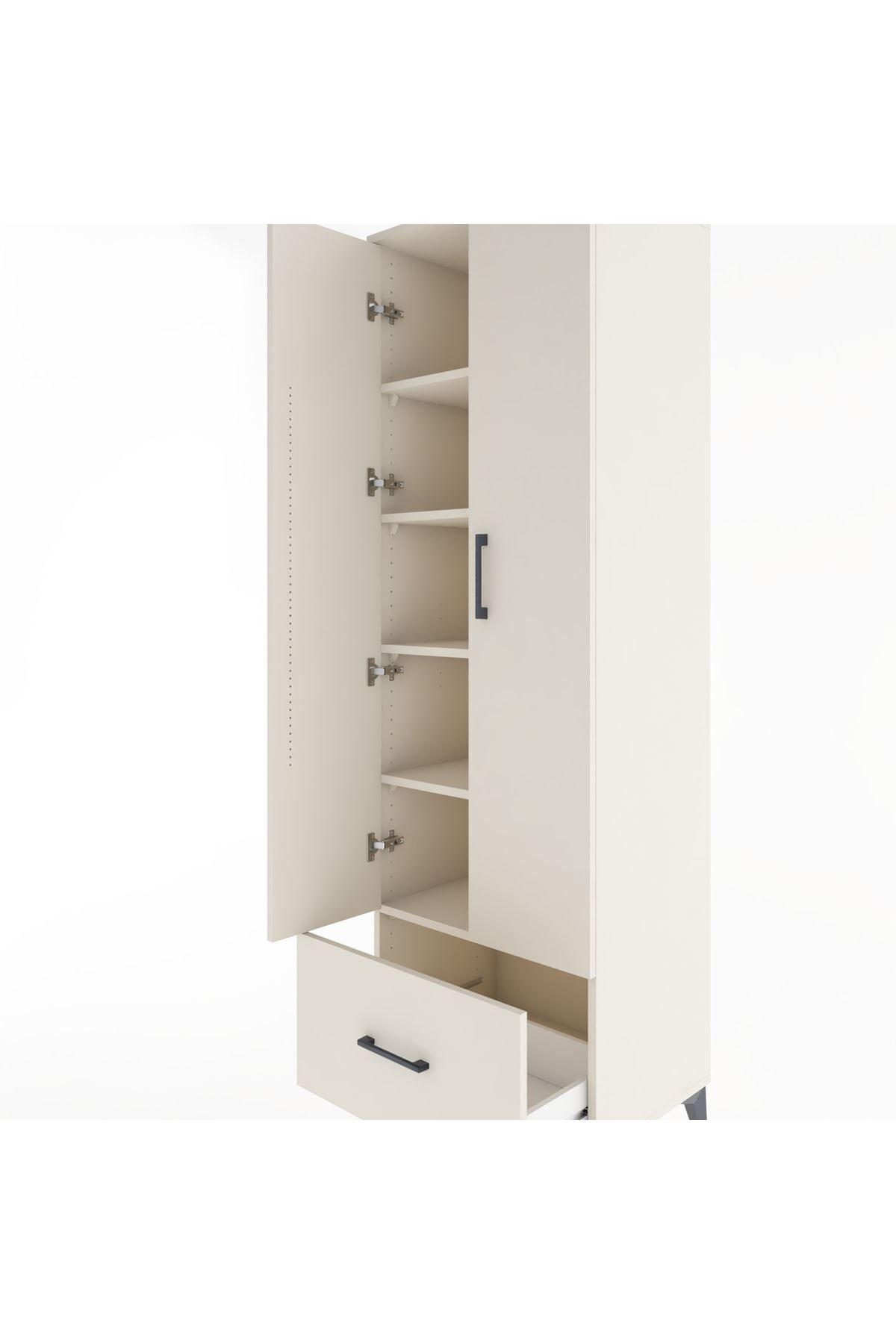 Hyperion Dolap 5 Raflı Tek Çekmeceli 2 Kapaklı 60x44x195 Aytaşı-Aytaşı