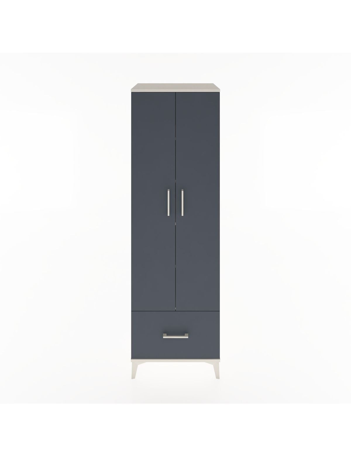 Hyperion Dolap 5 Raflı Tek Çekmeceli 2 Kapaklı 60x44x195 Aytaşı-Antrasit