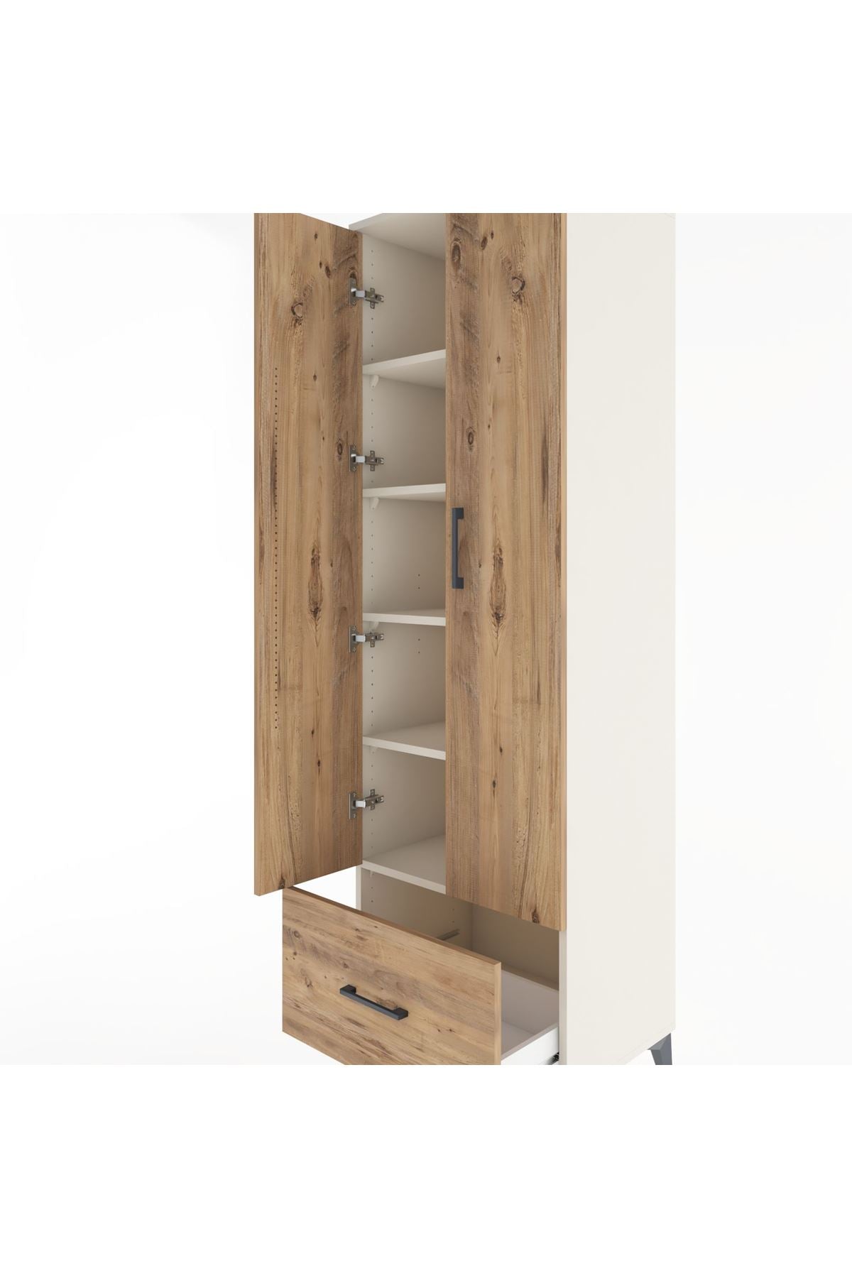 Hyperion Dolap 5 Raflı Tek Çekmeceli 2 Kapaklı 60x44x195 Aytaşı-Çam