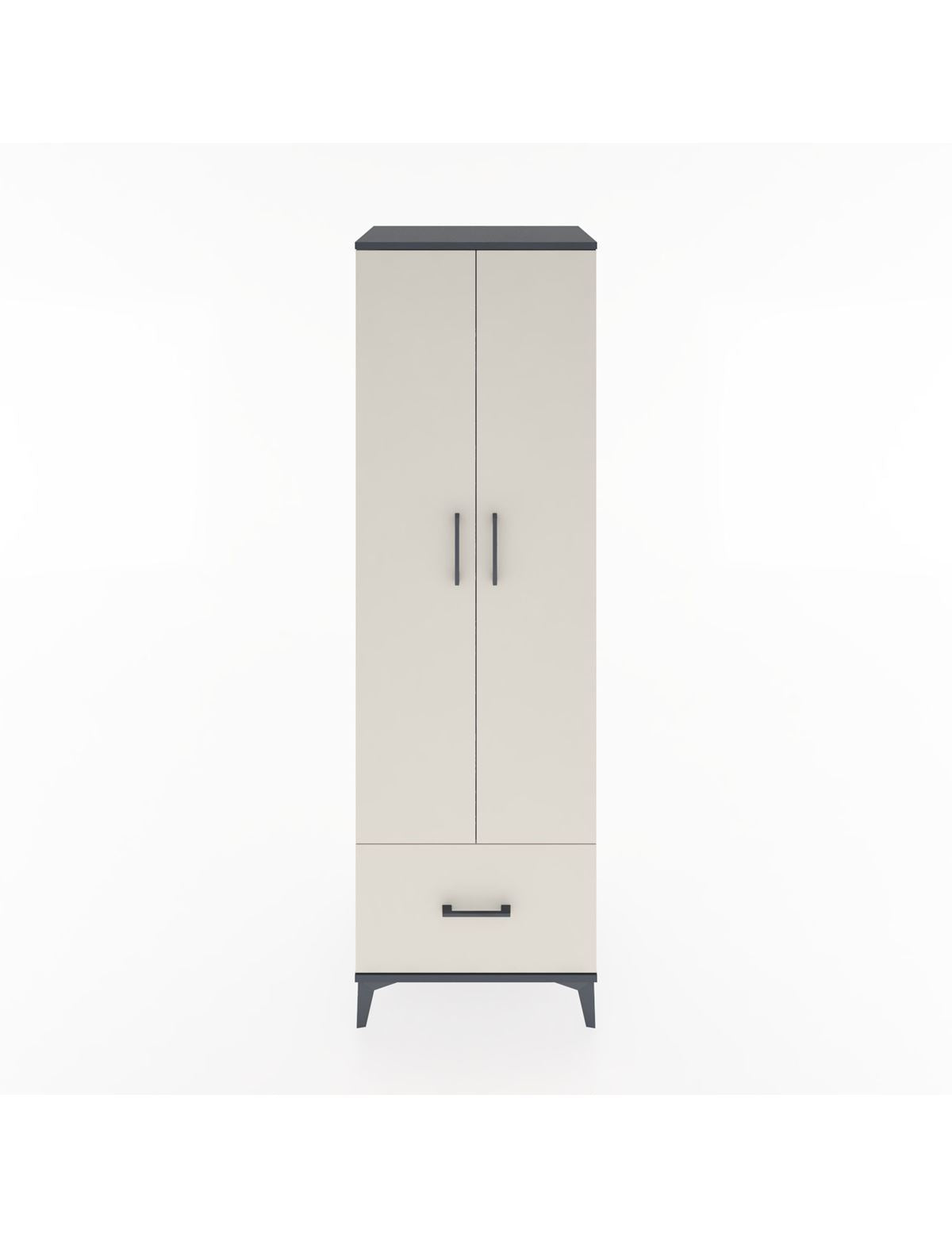 Hyperion Dolap 5 Raflı Tek Çekmeceli 2 Kapaklı 60x44x195 Antrasit-Aytaşı