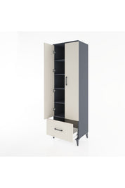 Hyperion Dolap 5 Raflı Tek Çekmeceli 2 Kapaklı 60x44x195 Antrasit-Aytaşı