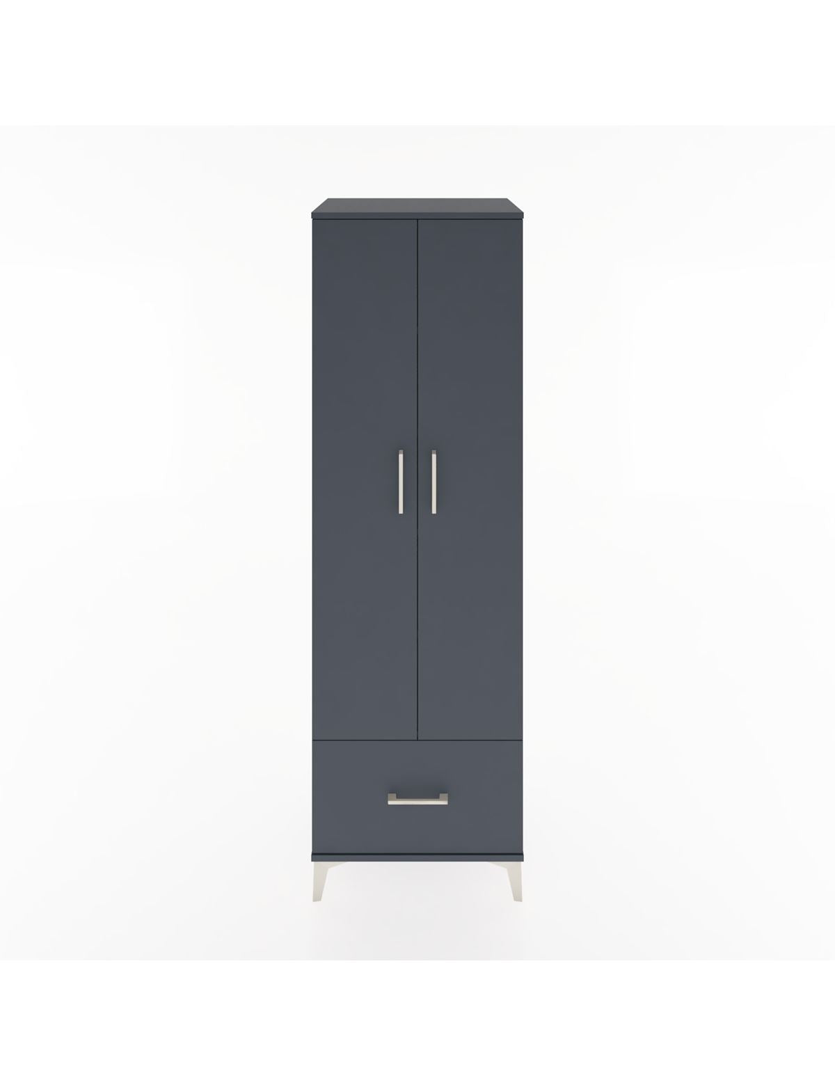 Hyperion Dolap 5 Raflı Tek Çekmeceli 2 Kapaklı 60x44x195 Antrasit-Antrasit