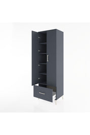Hyperion Dolap 5 Raflı Tek Çekmeceli 2 Kapaklı 60x44x195 Antrasit-Antrasit