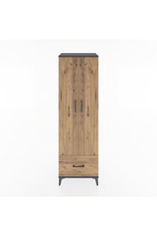 Hyperion Dolap 5 Raflı Tek Çekmeceli 2 Kapaklı 60x44x195 Antrasit-Çam