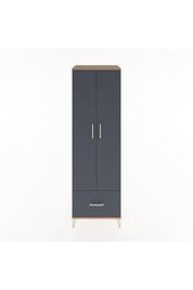 Hyperion Dolap 5 Raflı Tek Çekmeceli 2 Kapaklı 60x44x195 Çam-Antrasit