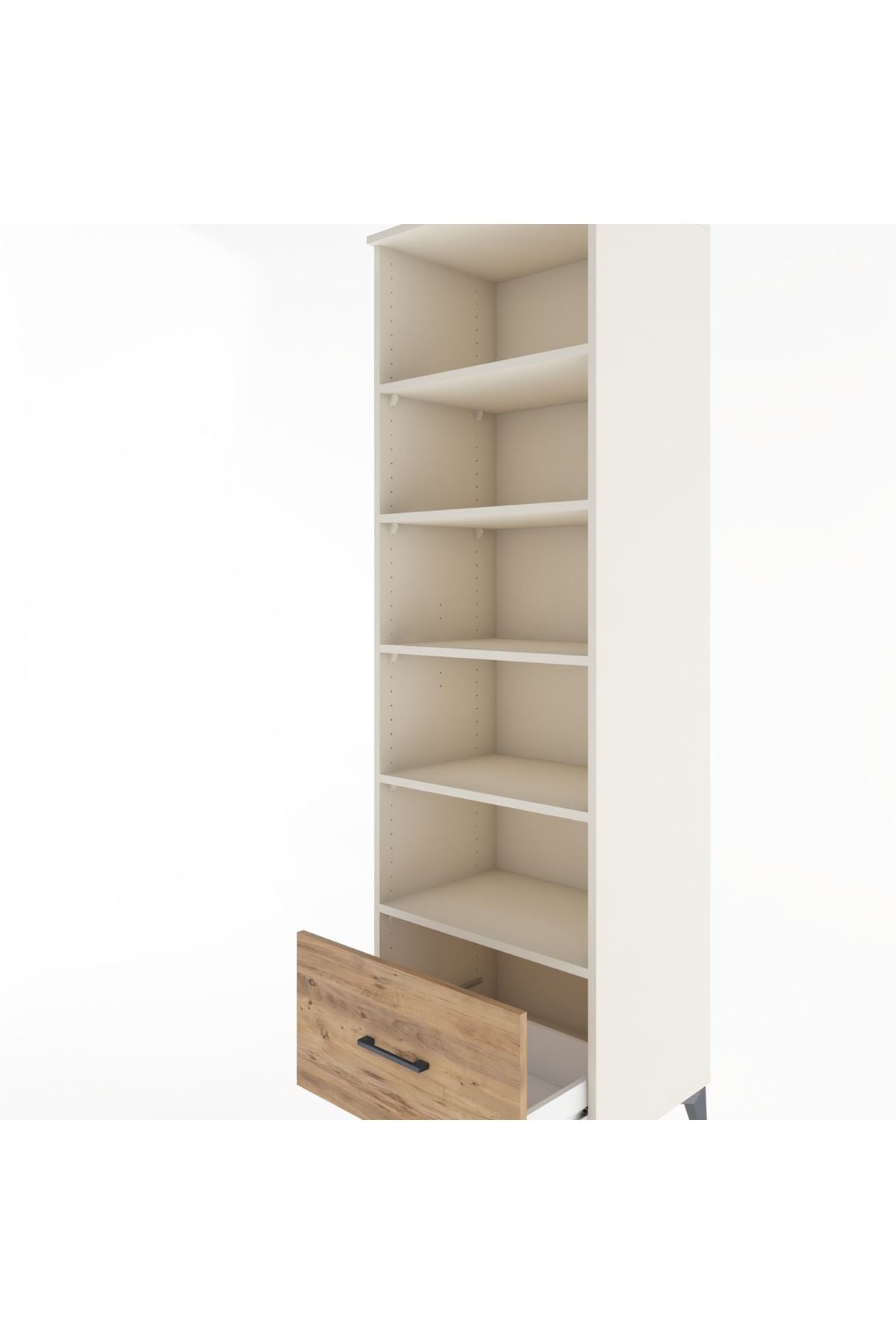 Hyperion Dolap 5 Raflı Tek Çekmeceli 60x44x195 Aytaşı-Çam