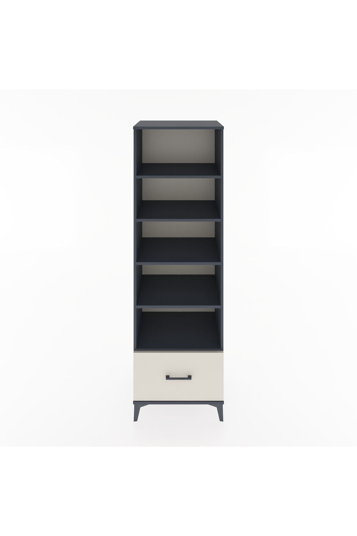 Hyperion Dolap 5 Raflı Tek Çekmeceli 60x44x195 Antrasit-Aytaşı