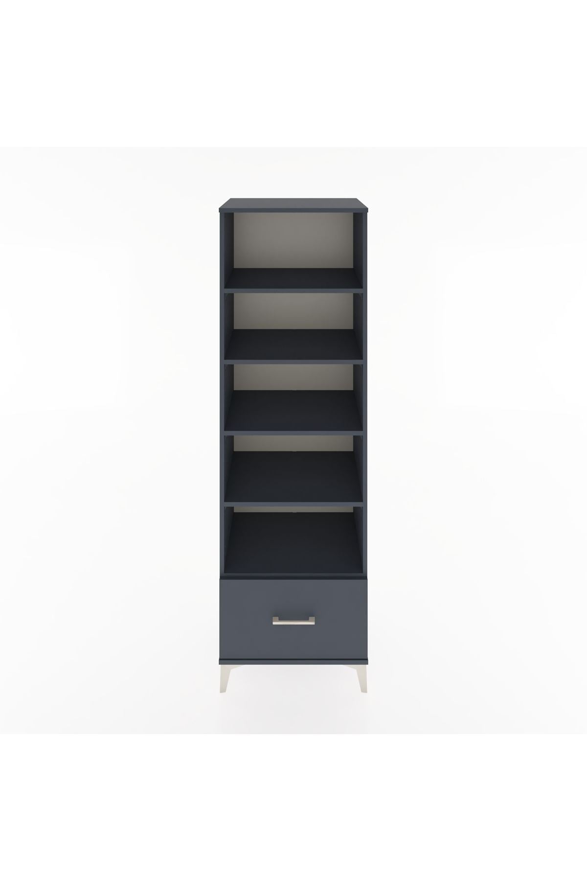 Hyperion Dolap 5 Raflı Tek Çekmeceli 60x44x195 Antrasit-Antrasit