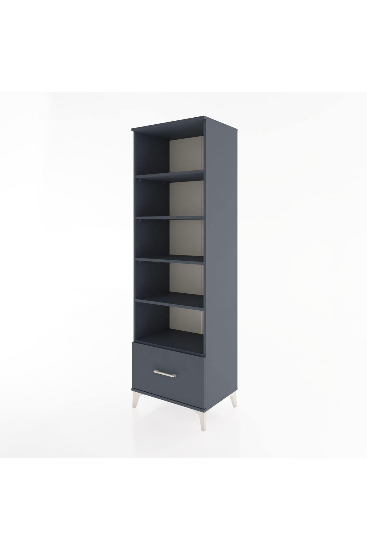 Hyperion Dolap 5 Raflı Tek Çekmeceli 60x44x195 Antrasit-Antrasit