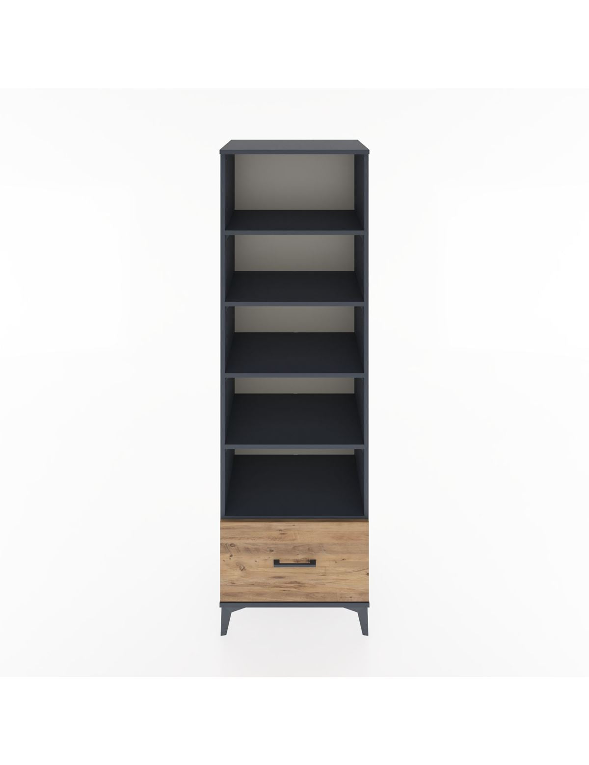 Hyperion Dolap 5 Raflı Tek Çekmeceli 60x44x195 Antrasit-Çam