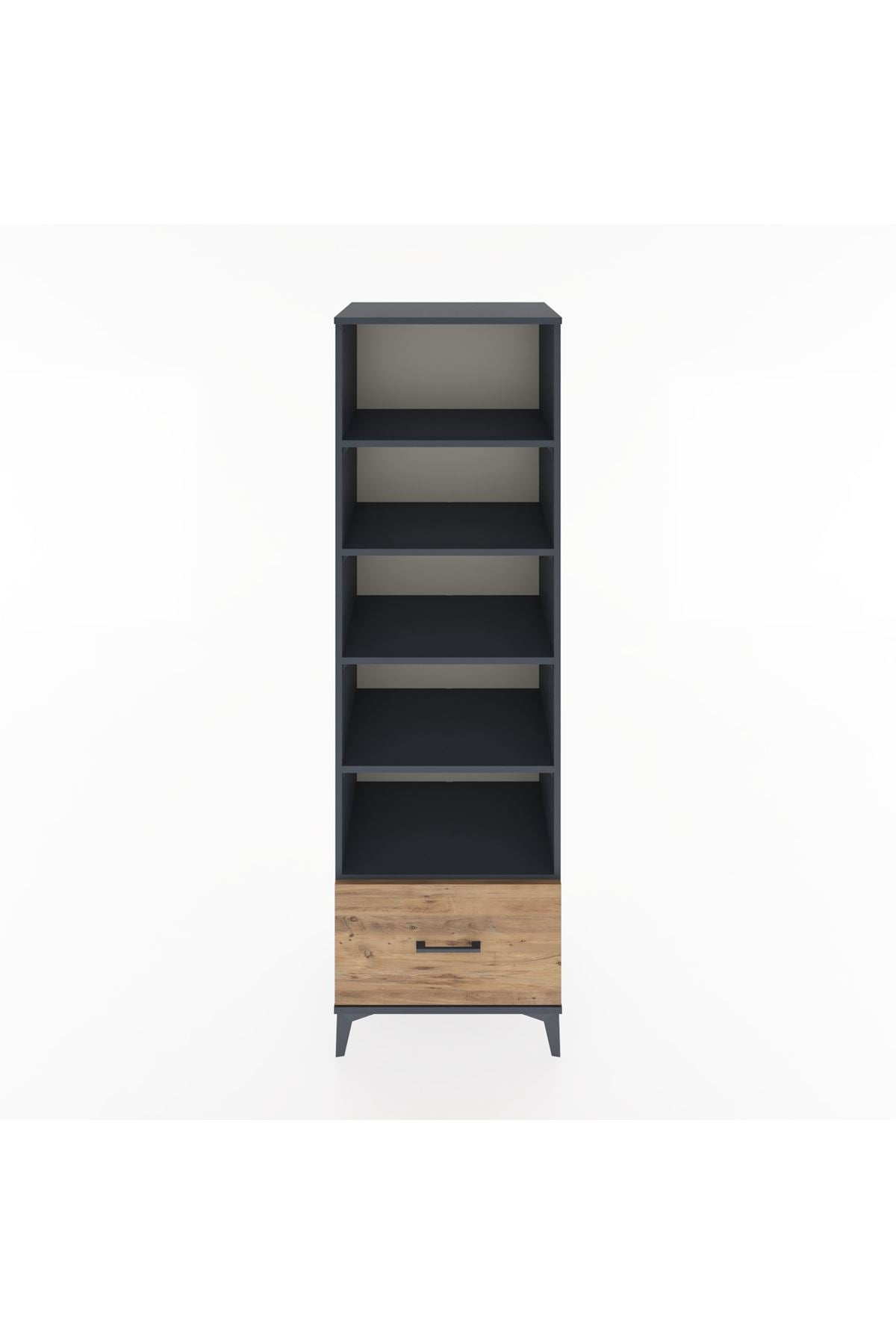 Hyperion Dolap 5 Raflı Tek Çekmeceli 60x44x195 Antrasit-Çam