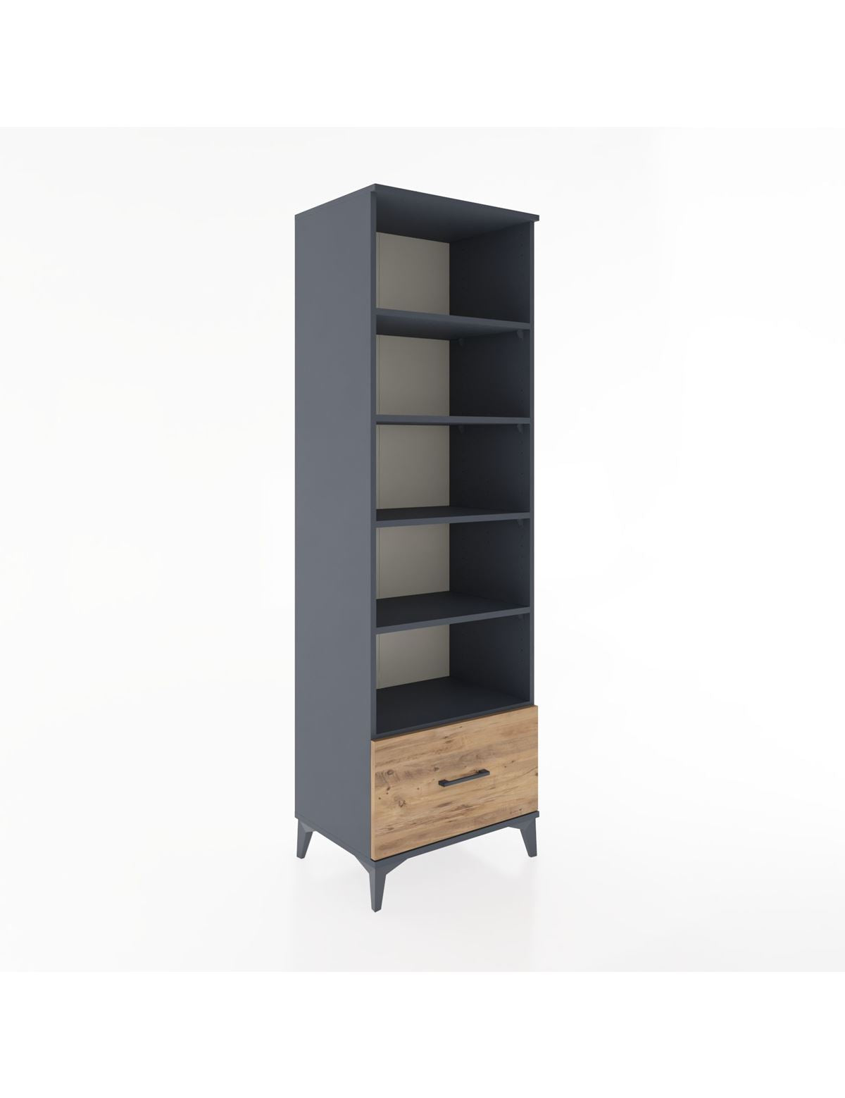 Hyperion Dolap 5 Raflı Tek Çekmeceli 60x44x195 Antrasit-Çam