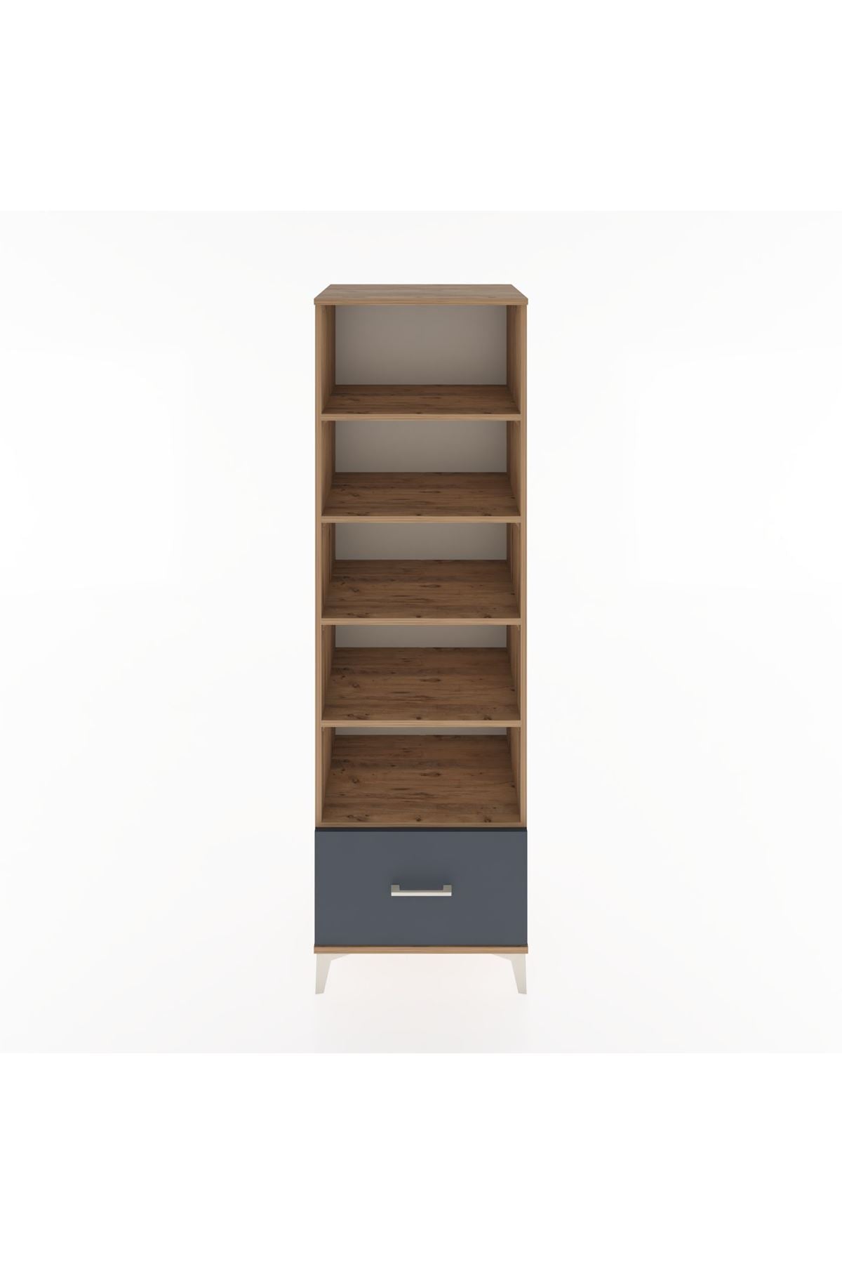 Hyperion Dolap 5 Raflı Tek Çekmeceli 60x44x195 Çam-Antrasit