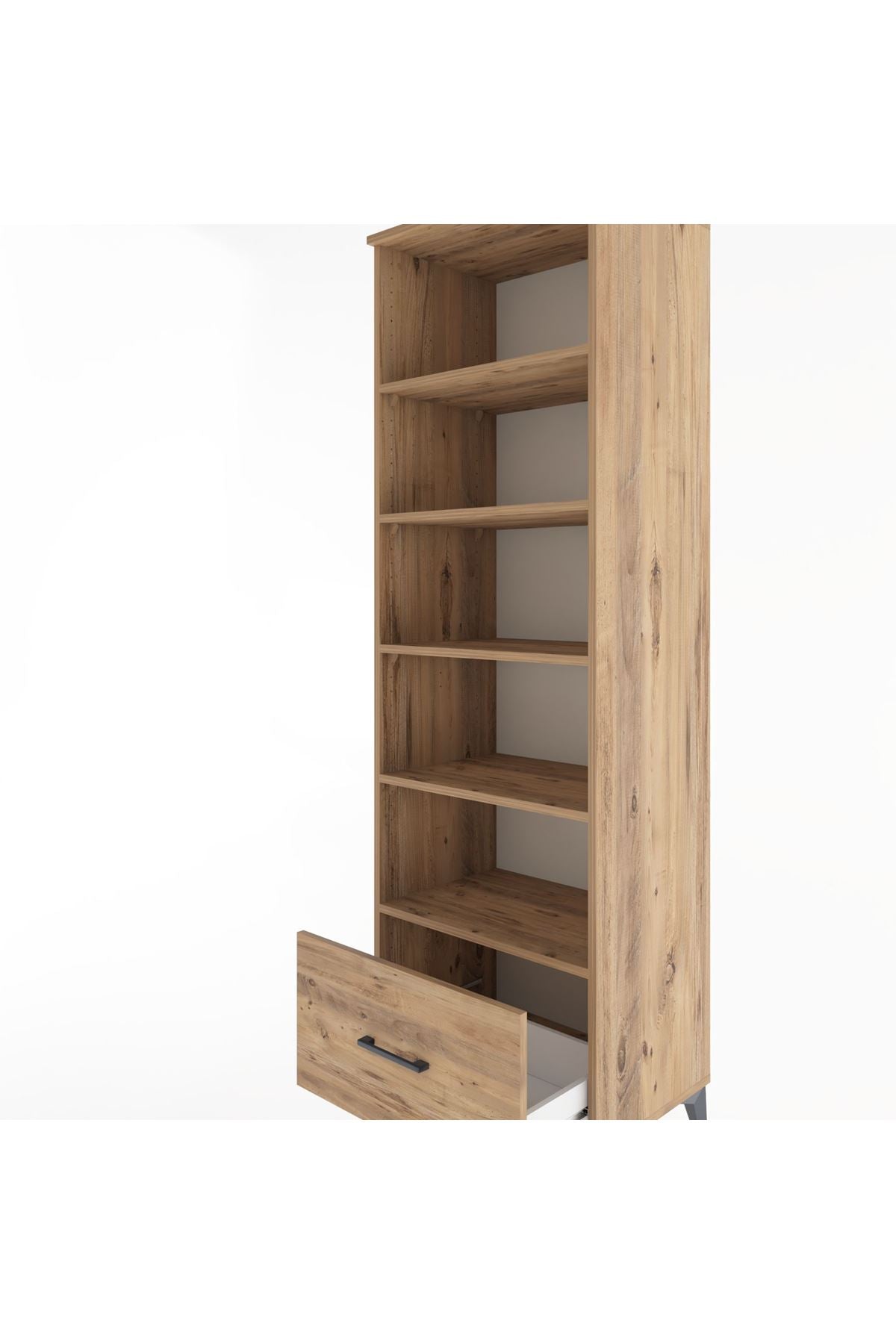 Hyperion Dolap 5 Raflı Tek Çekmeceli 60x44x195 Çam-Çam