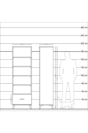 Hyperion Dolap 5 Raflı Tek Çekmeceli 60x44x195 Çam-Çam