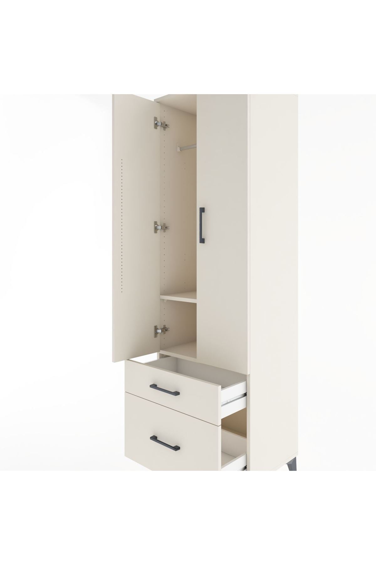 Hyperion Dolap 2 Raflı 2 Çekmeceli Tek Askılı 60x44x195 Aytaşı-Aytaşı