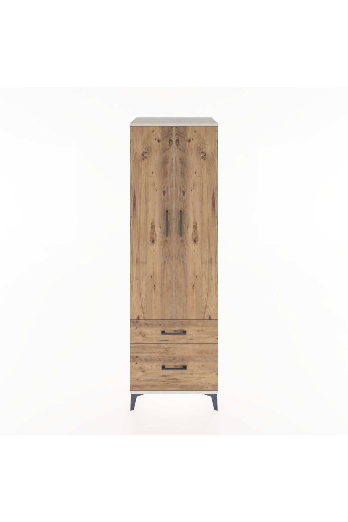 Hyperion Dolap 2 Raflı 2 Çekmeceli Tek Askılı 60x44x195 Aytaşı-Çam