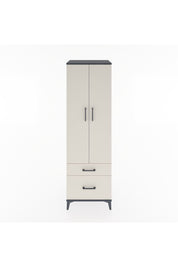 Hyperion Dolap 2 Raflı 2 Çekmeceli Tek Askılı 60x44x195 Antrasit-Aytaşı