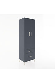 Hyperion Dolap 2 Raflı 2 Çekmeceli Tek Askılı 60x44x195 Antrasit-Antrasit