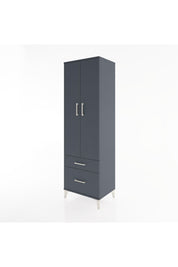 Hyperion Dolap 2 Raflı 2 Çekmeceli Tek Askılı 60x44x195 Antrasit-Antrasit
