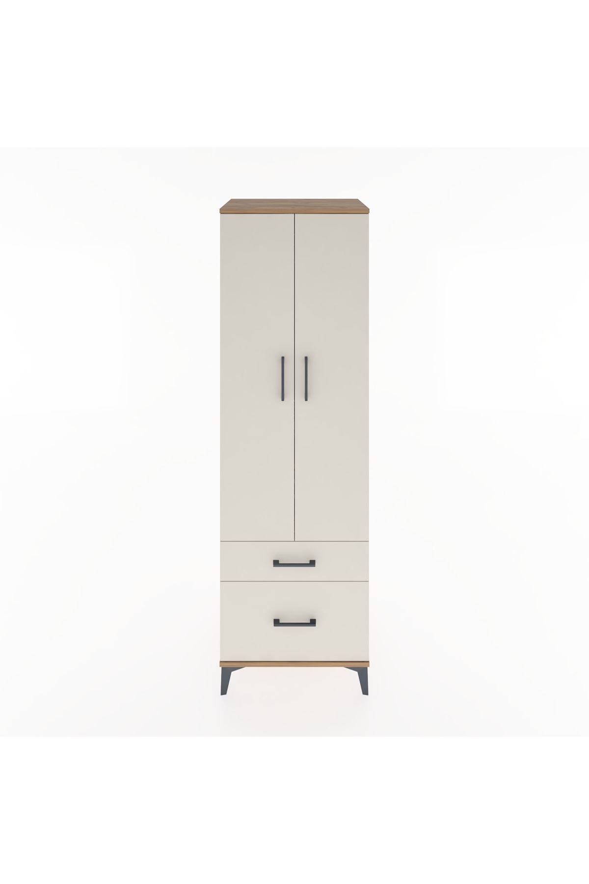 Hyperion Dolap 2 Raflı 2 Çekmeceli Tek Askılı 60x44x195 Çam-Aytaşı