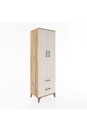 Hyperion Dolap 2 Raflı 2 Çekmeceli Tek Askılı 60x44x195 Çam-Aytaşı