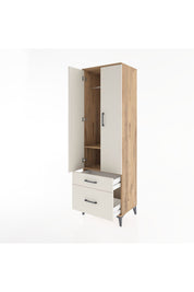 Hyperion Dolap 2 Raflı 2 Çekmeceli Tek Askılı 60x44x195 Çam-Aytaşı