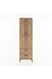 Hyperion Dolap 2 Raflı 2 Çekmeceli Tek Askılı 60x44x195 Çam-Çam