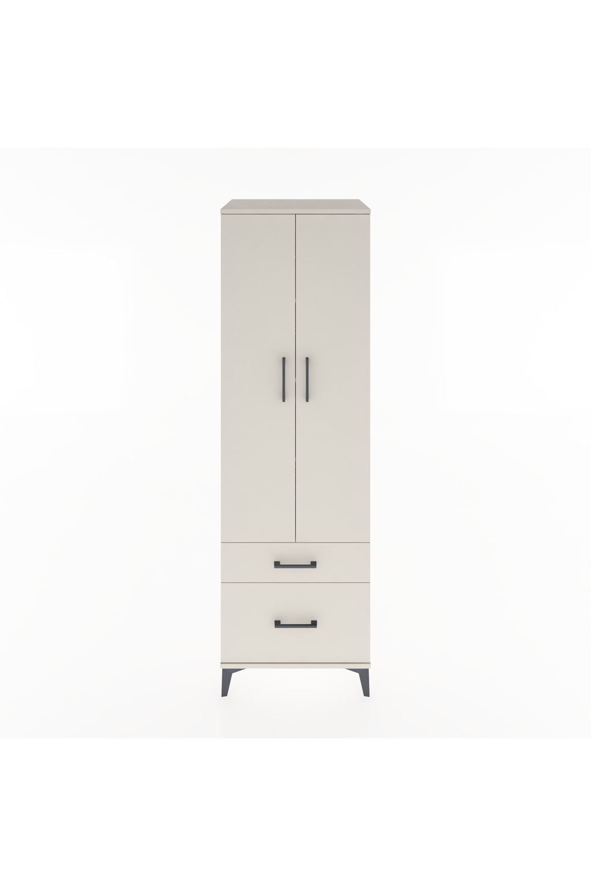 Hyperion Dolap 4 Raflı 2 Çekmeceli 2 Kapaklı 60x44x195 Aytaşı-Aytaşı