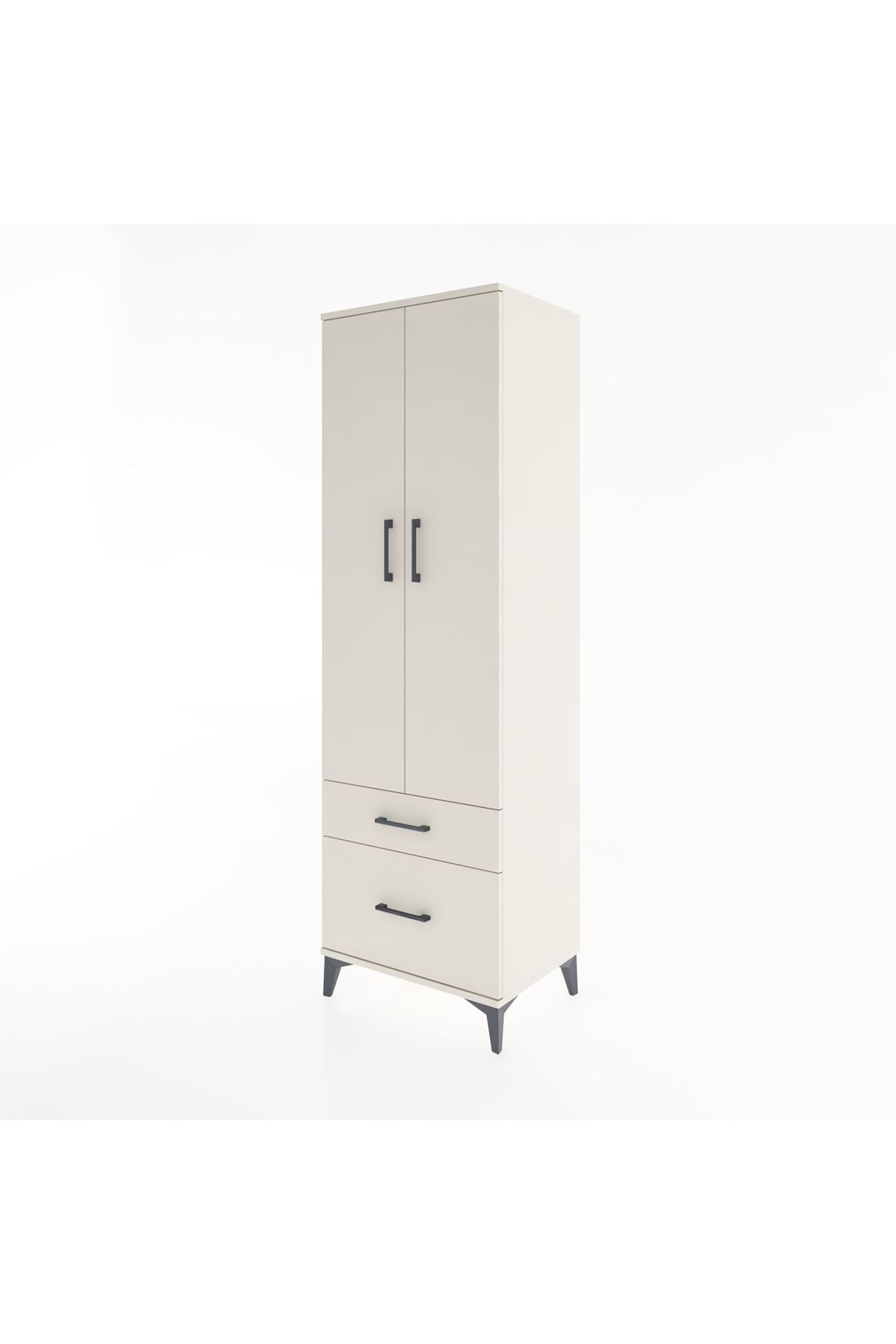 Hyperion Dolap 4 Raflı 2 Çekmeceli 2 Kapaklı 60x44x195 Aytaşı-Aytaşı