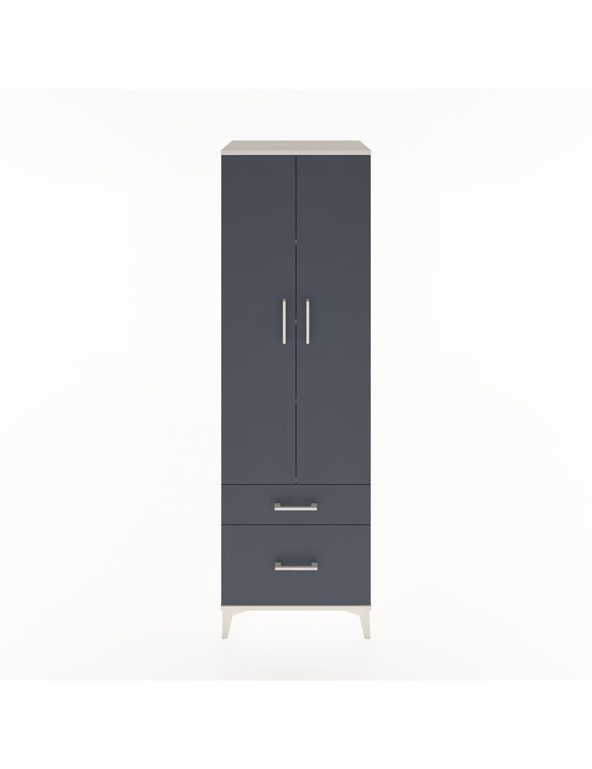 Hyperion Dolap 4 Raflı 2 Çekmeceli 2 Kapaklı 60x44x195 Aytaşı-Antrasit