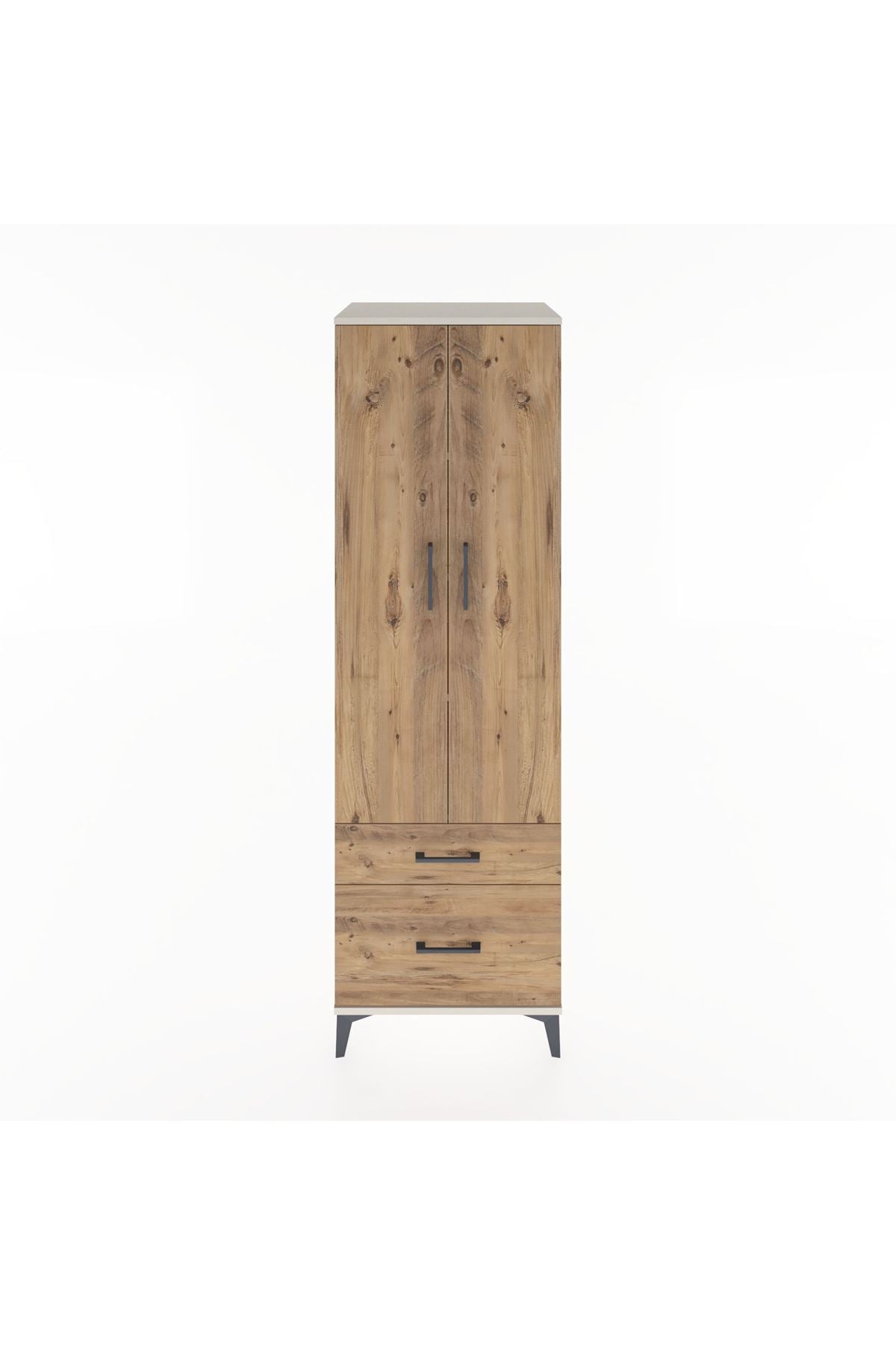 Hyperion Dolap 4 Raflı 2 Çekmeceli 2 Kapaklı 60x44x195 Aytaşı-Çam