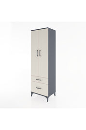 Hyperion Dolap 4 Raflı 2 Çekmeceli 2 Kapaklı 60x44x195 Antrasit-Aytaşı