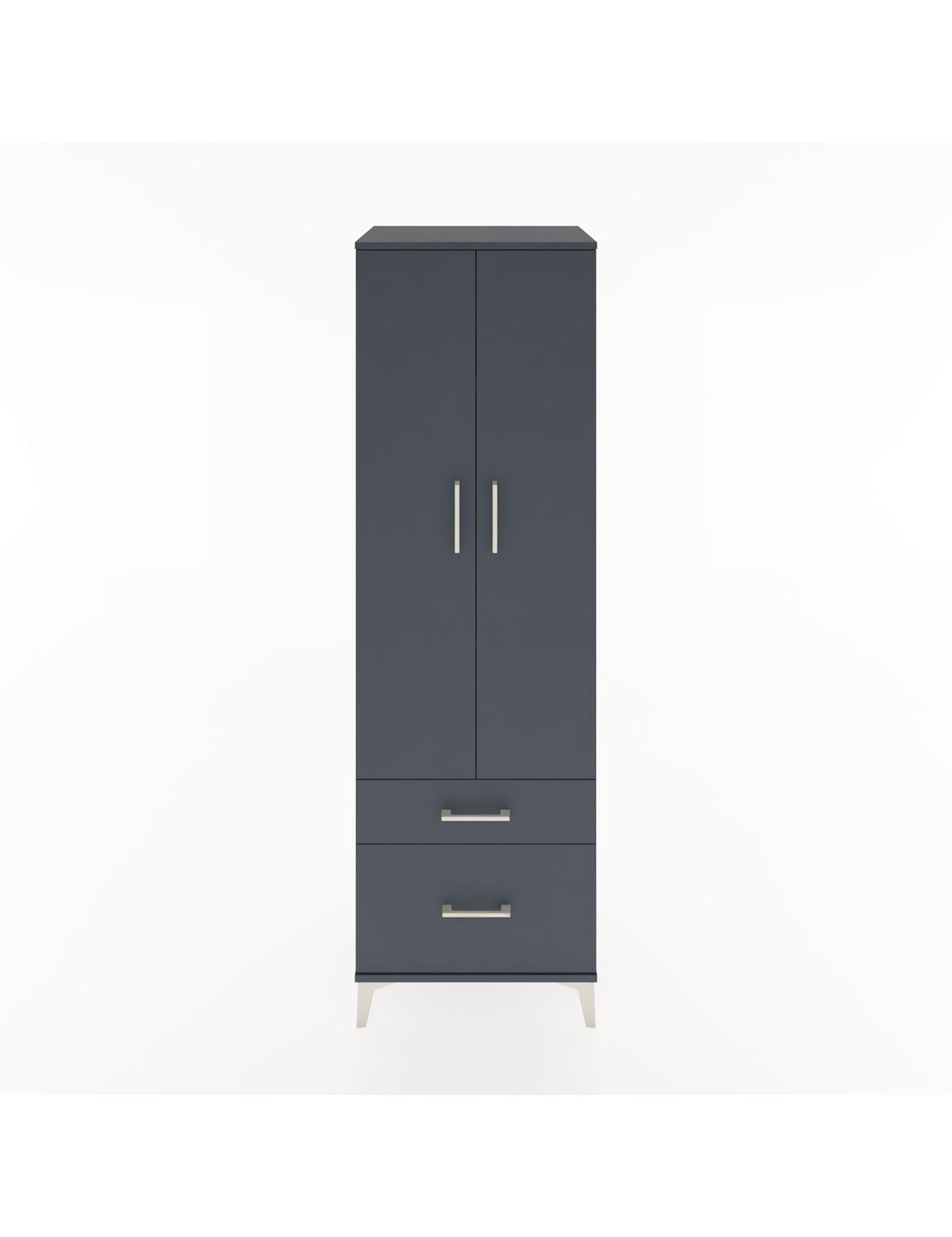 Hyperion Dolap 4 Raflı 2 Çekmeceli 2 Kapaklı 60x44x195 Antrasit-Antrasit