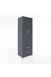Hyperion Dolap 4 Raflı 2 Çekmeceli 2 Kapaklı 60x44x195 Antrasit-Antrasit