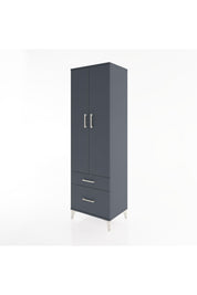 Hyperion Dolap 4 Raflı 2 Çekmeceli 2 Kapaklı 60x44x195 Antrasit-Antrasit