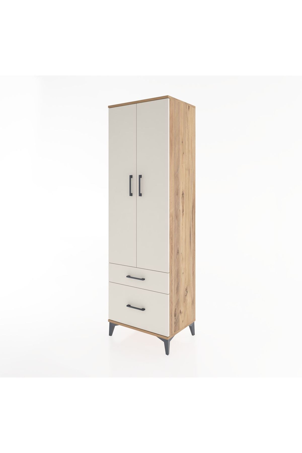 Hyperion Dolap 4 Raflı 2 Çekmeceli 2 Kapaklı 60x44x195 Çam-Aytaşı