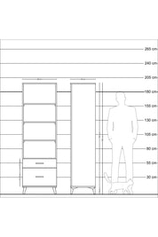Hyperion Dolap 4 Raflı 2 Çekmeceli 60x44x195 Aytaşı-Aytaşı