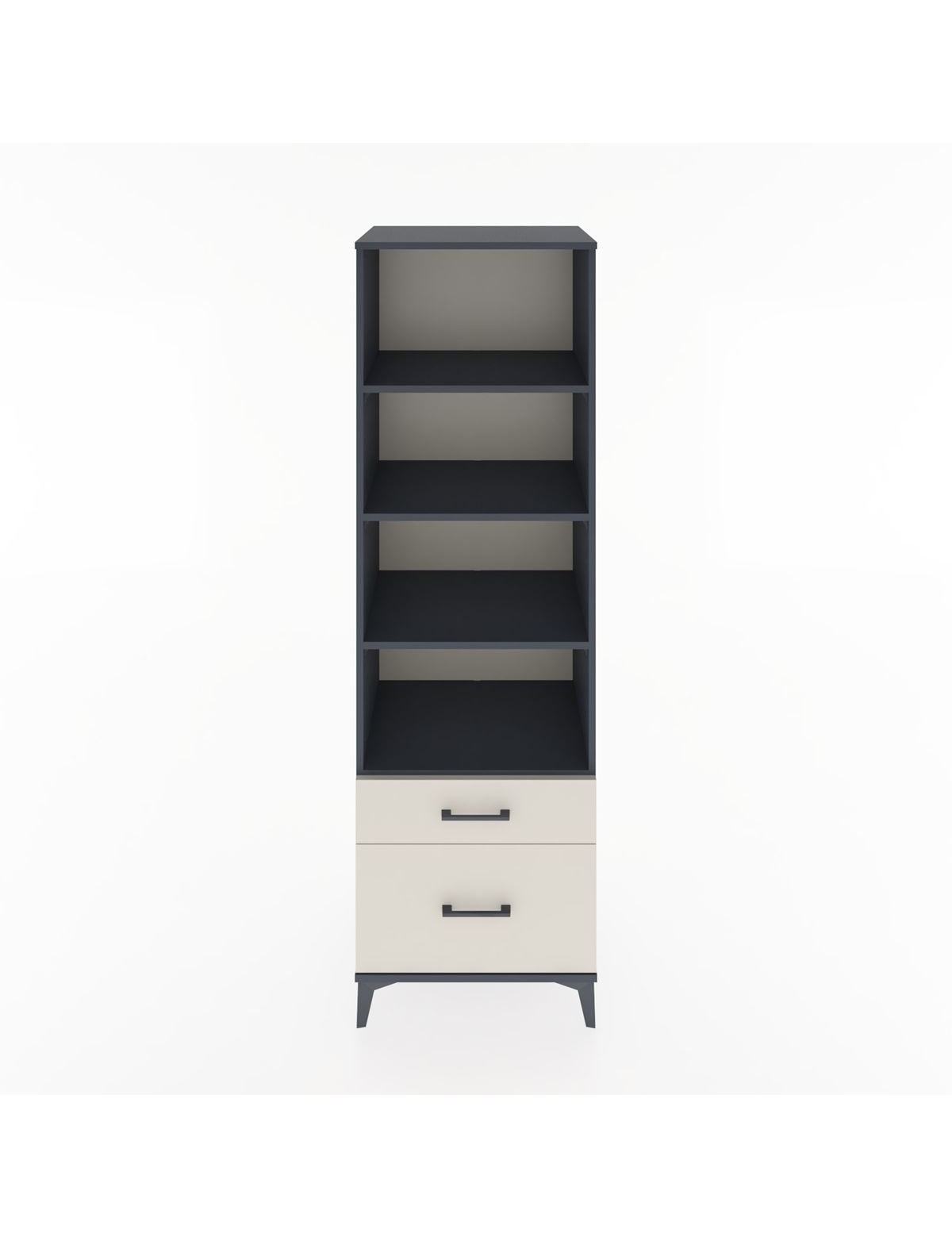 Hyperion Dolap 4 Raflı 2 Çekmeceli 60x44x195 Antrasit-Aytaşı
