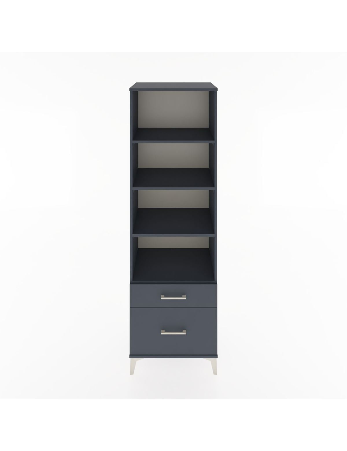 Hyperion Dolap 4 Raflı 2 Çekmeceli 60x44x195 Antrasit-Antrasit