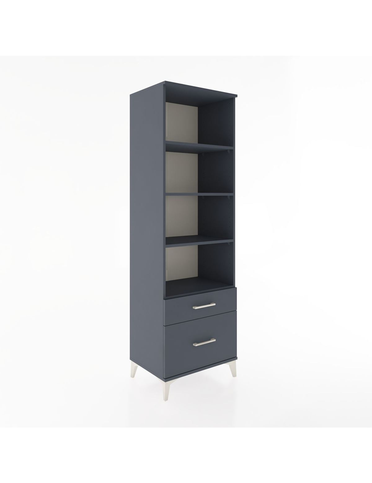 Hyperion Dolap 4 Raflı 2 Çekmeceli 60x44x195 Antrasit-Antrasit