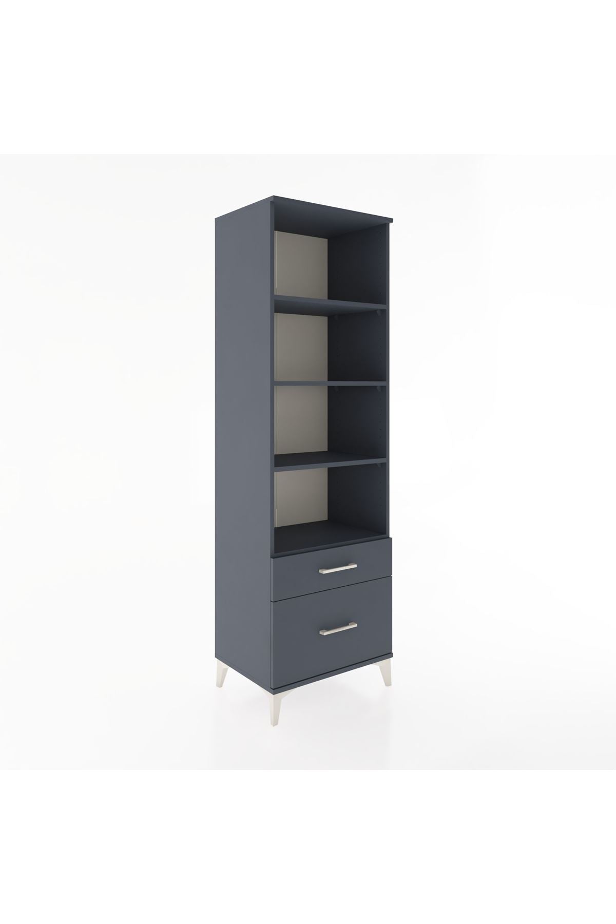 Hyperion Dolap 4 Raflı 2 Çekmeceli 60x44x195 Antrasit-Antrasit