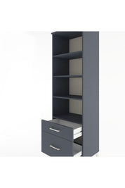 Hyperion Dolap 4 Raflı 2 Çekmeceli 60x44x195 Antrasit-Antrasit