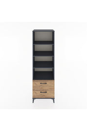 Hyperion Dolap 4 Raflı 2 Çekmeceli 60x44x195 Antrasit-Çam