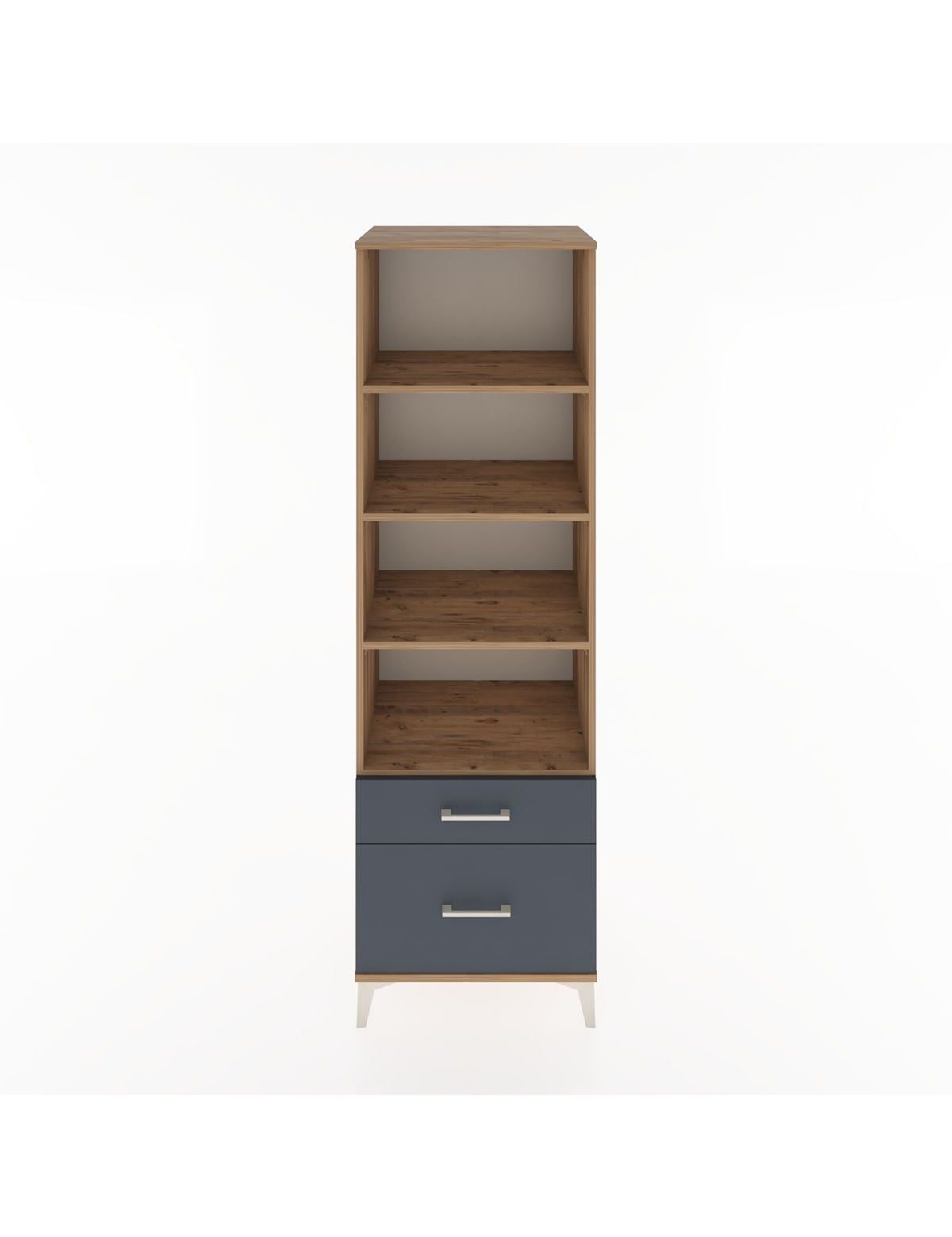 Hyperion Dolap 4 Raflı 2 Çekmeceli 60x44x195 Çam-Antrasit