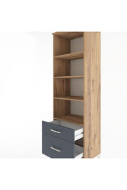 Hyperion Dolap 4 Raflı 2 Çekmeceli 60x44x195 Çam-Antrasit