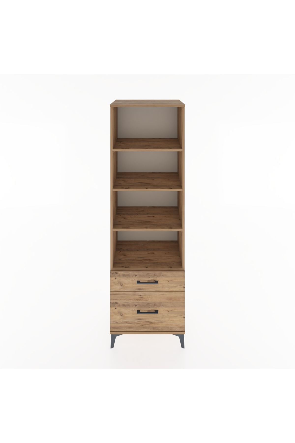 Hyperion Dolap 4 Raflı 2 Çekmeceli 60x44x195 Çam-Çam