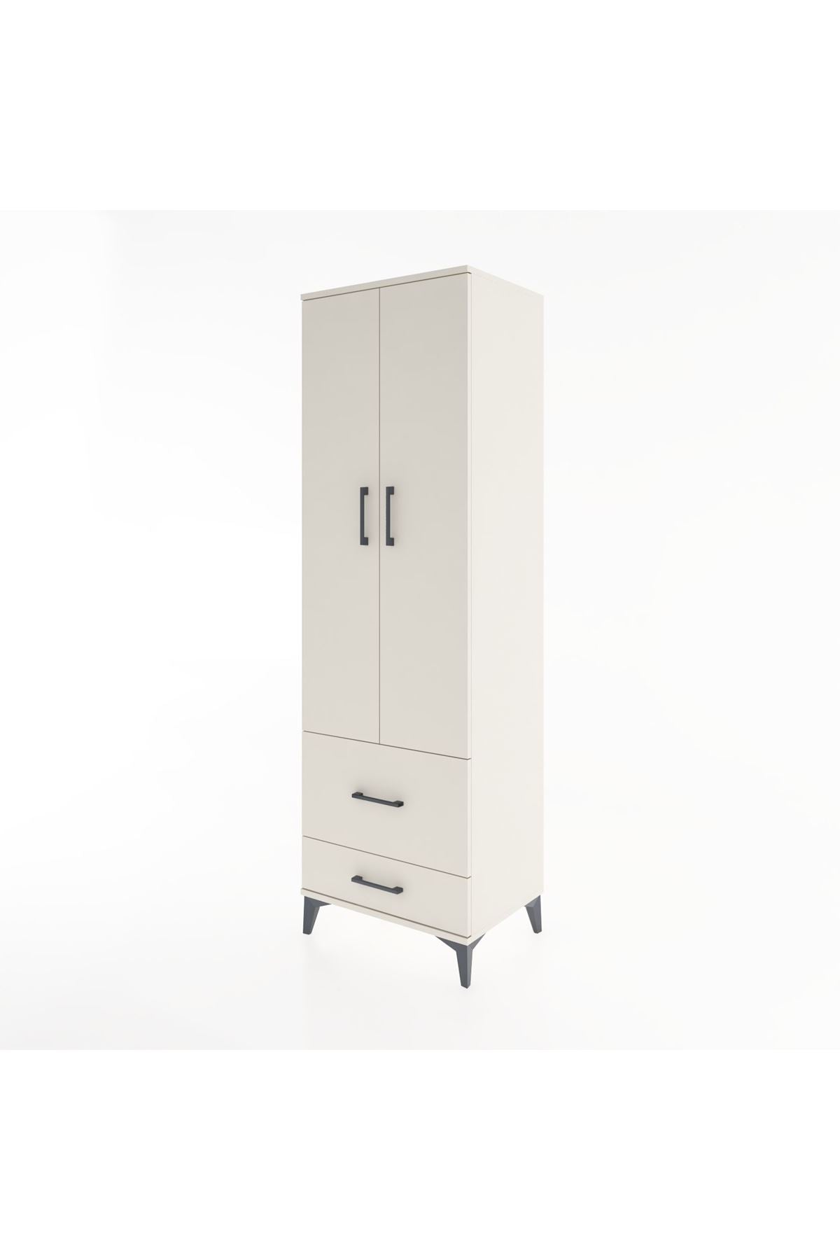 Hyperion Dolap 2 Raflı 2 Çekmeceli Tek Askılı 60x44x195 Aytaşı-Aytaşı