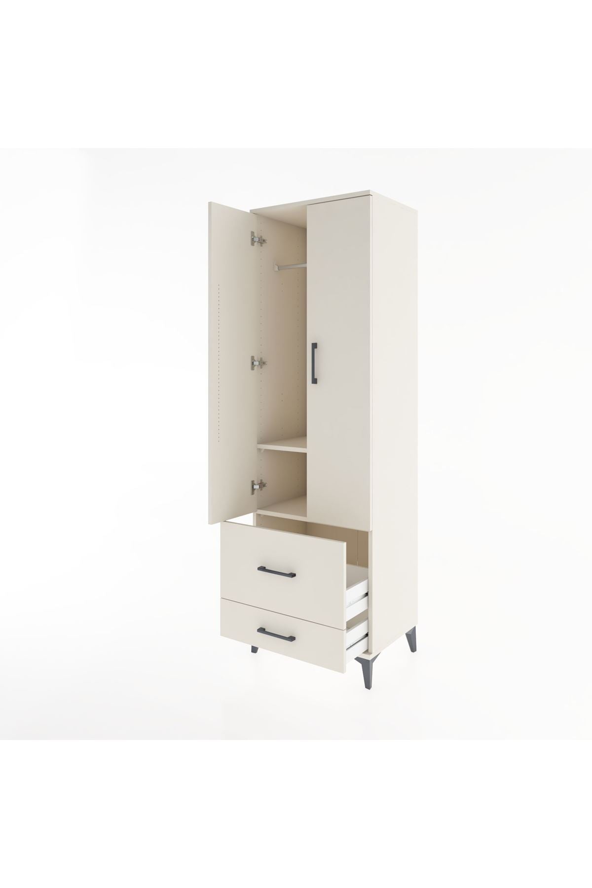 Hyperion Dolap 2 Raflı 2 Çekmeceli Tek Askılı 60x44x195 Aytaşı-Aytaşı