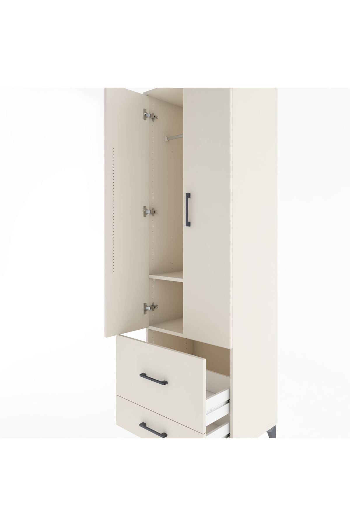 Hyperion Dolap 2 Raflı 2 Çekmeceli Tek Askılı 60x44x195 Aytaşı-Aytaşı